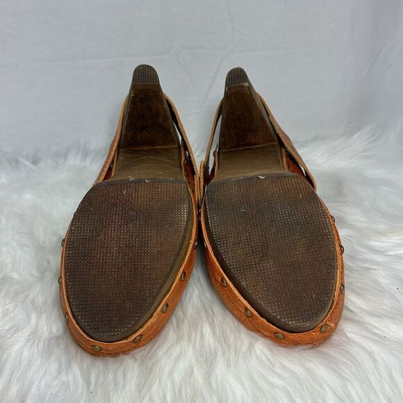 Sanita Vintage  Terra Cotta Leather Wooden Clogs Sz 41/US 10.5-11 - Picture 6 of 6